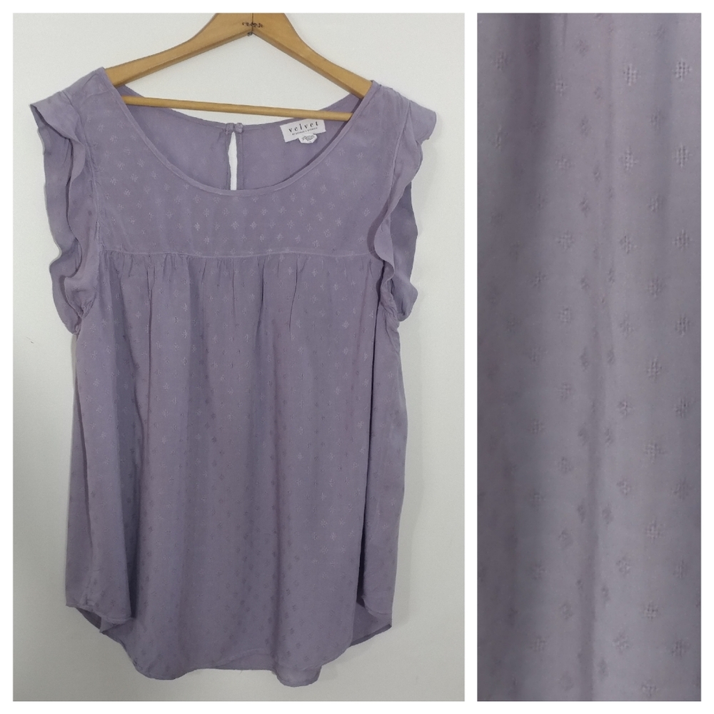 Velvet by G&S Sleeveless ruffle top